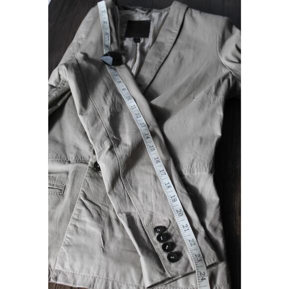 Joie 100% Lamb Leather Blazer Beige Tan Minimalist Neutral Small - Picture 8 of 9